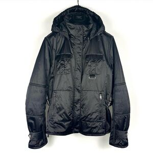 Bogner Short Black Satin Ski Jacket with Removable Hood • Women’s Small • 38